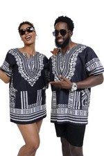 Dupsie's African Print Unisex Dashiki Shirt Suitable for Festivals, Concerts, Cr picture