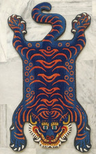 Maximalist Decor Tibetan Tiger Rug 3x5 ft Hand Tufted Woolen Animal Print Carpet picture
