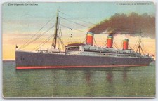 Vintage The Gigantic Leviathan Ocean Liner Postcard by Underwood & Underwood picture