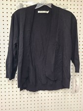 Lulu-B Womens Black Open-Front Cardigan Sweater Medium Lightweight Knit NWT picture