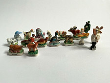 Vintage French Fèves Porcelain Miniatures Lot 16pc Animals La Chasse Mint picture