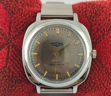Vintage Vulcain Hand-Winding Grey Dial Men's Wristwatch 