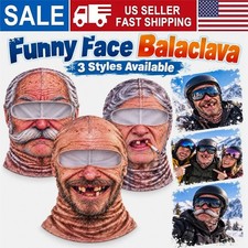 Old Man Ski Mask Funny Realistic Face Balaclava 3D Printed Full Face Winter US picture