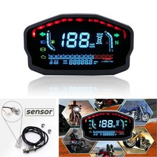 Universal Digital Motorcycle LCD Speedometer Odometer Tachometer Gauge KM/H MPH picture