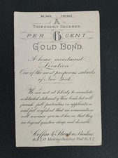 1890s antique GOLD BOND offered by COFFIN & STANTON BANKERS wall st ny AD picture