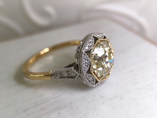 Vintage Art Deco 3.35CT Old European Cut Lab Created Diamond 14K Gold FN Ring picture