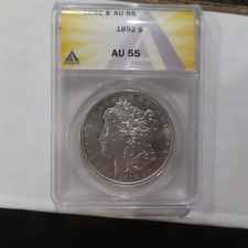 1892 P MORGAN silver dollars us coins graded AU-55 picture