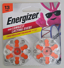 Energizer Size 13 Orange Zinc-Air Hearing Aid Batteries 1.45V 12 Pack picture