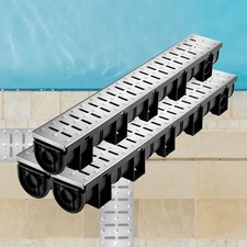 Uimoso Drainage Trench Driveway Channel Drain Kit Metal Grate-5.8