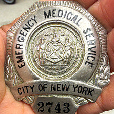 Vintage NYC EMS Badge - Authentic Emergency Medical Service City of NY #2743 picture