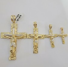 10K Real Gold Cross Crucifix Pendant Charm Men Women 4