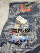 PICK WAIST FUBU The Collection Jeans 34L Y2K Dark Blue Cargo Carpenter Baggy NWT picture