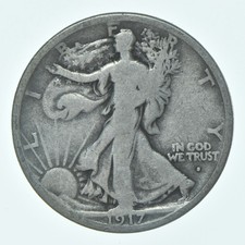 1917-S OBV Walking Liberty Half Dollar CIRC G+ 90% Silver picture