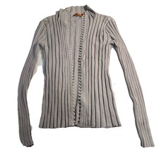 Women’s Bellini Grey Cardigan Sweater Medium With Rhinestone Accents picture