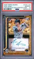 2025 TOPPS GILDED COLLECTION CHROME AUTOGRAPHS #CGA-JJU JACE JUNG GOLD REFRACTOR picture
