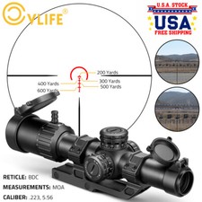 1-6X24 LPVO Rifle Scope 1/2MOA Hunting Sight Circle Dot BDC Reticle + 30mm Mount picture