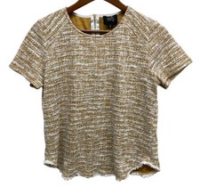 W5 Anthropologie Women's Medium Mustard Heathered Textured USA Fringe Zip picture