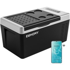 EUHOMY 19QT 12/24V Car Refrigerator Freezer CFC-18 Black Gray App Control picture
