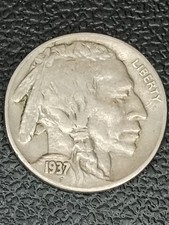1937 P Buffalo Nickel XF+ FULL HORNS picture