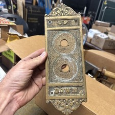 Large Holabird Roche Bronze Hotel Sherman Chicago Call Button Plate Antique picture
