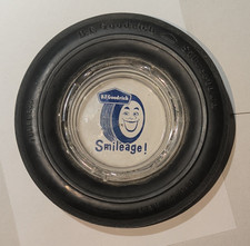 B.F. Goodrich Smileage Advertising Tire Ashtray, Tires Theme, Black/Clear picture