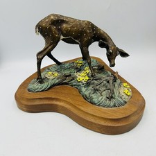 Fred Boyer bronze 1992 Fawn Deer Sculpture Limited Ed 29/50 Butterfly Vintage picture