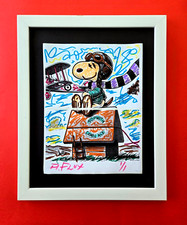 🔥 Aidan Flux | Snoopy Ace Pilot Unique Mixed Media Artwork 1/1 Hand Signed COA picture