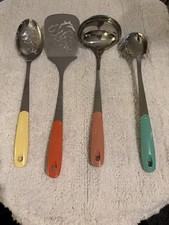Fiesta Dancing Lady Serving Utensils Set Of 4 Stainless Steel W/ Bright Handles picture