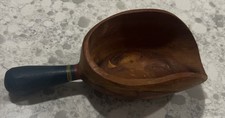 Vintage Hand-Carved Painted Wooden Scoop - Rustic Kitchen Coffee Flour Shovel picture