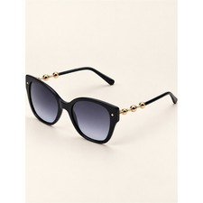 Carolina Herrera Black Cateye Sunglasses with Purple Gradient Lenses picture