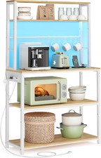 Coffee Bar with LED Lights, 31.5 Inches Bakers Rack picture