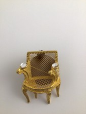 Rare Vintage Karl Lagerfeld Louis XIV 1st Edition Gold Tone Chair Brooch Signed picture