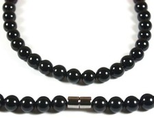Indestructible Black Onyx Necklace 6-18mm With Magnet Clasp 19/24/30 inches picture