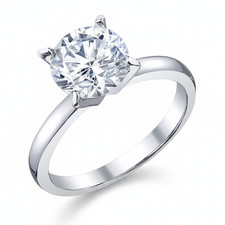 Women's 2Ct. Solitaire Round Brilliant Cubic Zirconia Sterling Silver 925 picture
