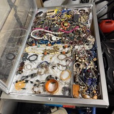 COSTUME JEWELRY LOT ESTATE SALE FIND BULK MIXED AS IS READ DISC NO BOX INCLUDED picture