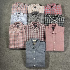 Lot of 10 J.Crew Dress Shirts Men’s M Slim Fit Button Down Oxford Cotton Plaid picture