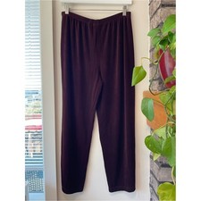 🧳Chico's Travelers Collection Burgundy Slinky Knit Pull On Pants Plus 1 picture