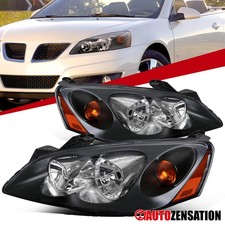 Fit 2005-2010 Pontiac G6 Black Headlights Headlamps Assembly Left+Right 05-10 picture