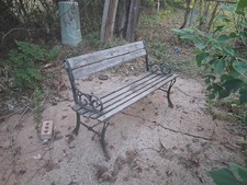 Vintage Childs Cast Iron & Wood Garden Park Bench picture