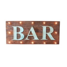 Custom vintage style lighted wood sign - bar, pub, home decor picture