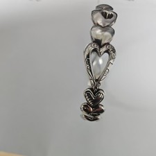 Brighton Open Hearts Bangle Bracelet Silver Plated 2.5 Inch Across picture