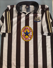Vintage 1990s Newcastle United Magpies Brown Ale Supporter Football Shirt picture
