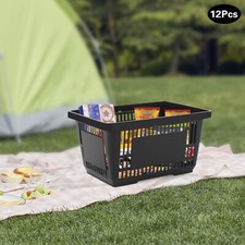 12pcs Mesh Shopping Baskets with Handles Portable 21L Large PP Shopping Basket picture