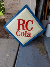 c.1950s Original Vintage RC Cola Sign Metal Embossed Blister Soda Coke Pepsi  picture