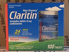 Claritin | 24hr Non-Drowsy Allergy Medicine | 10mg | 100 Tablets | Exp: 03/2028+ picture