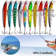 10PCS Fishing Lures Minnow baits Crankbaits Jerkbait Lot Hooks Baits Bass Tackle picture