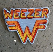 Weezer Flame Logo Patch Embroidered Iron On RARE Official Rock Merch 90s BLUE LP picture