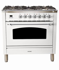 Hallman ( ILVE ) 36 Inch Dual Fuel Gas Range White Made In Italy  picture
