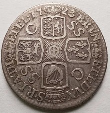 1723 George I SSC Silver Shilling South Sea Company Spink 3647 British Coin picture