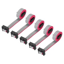 5Pcs IDC 8Pin Flat Ribbon Cable 1.27mm Pitch FC to FC Connector 30cm Length picture